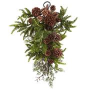 Pine Teardrop with Pinecones Branches