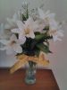 White Silk Lilies Lilies of the Valley Bouquet