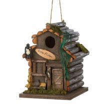 Small Rustic Wooden Fishing Cabin Birdhouse